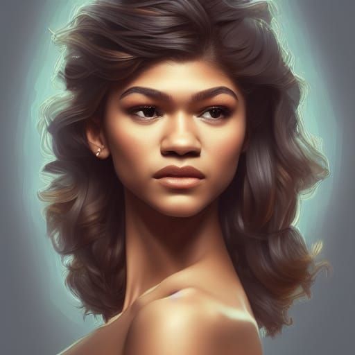 Zendaya Portrait in Artstation Style, 8K Resolution