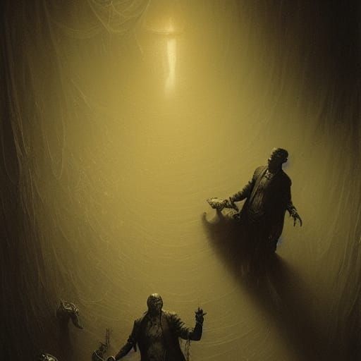 Macabre Automatic Strangulation in Horror Illustration Style