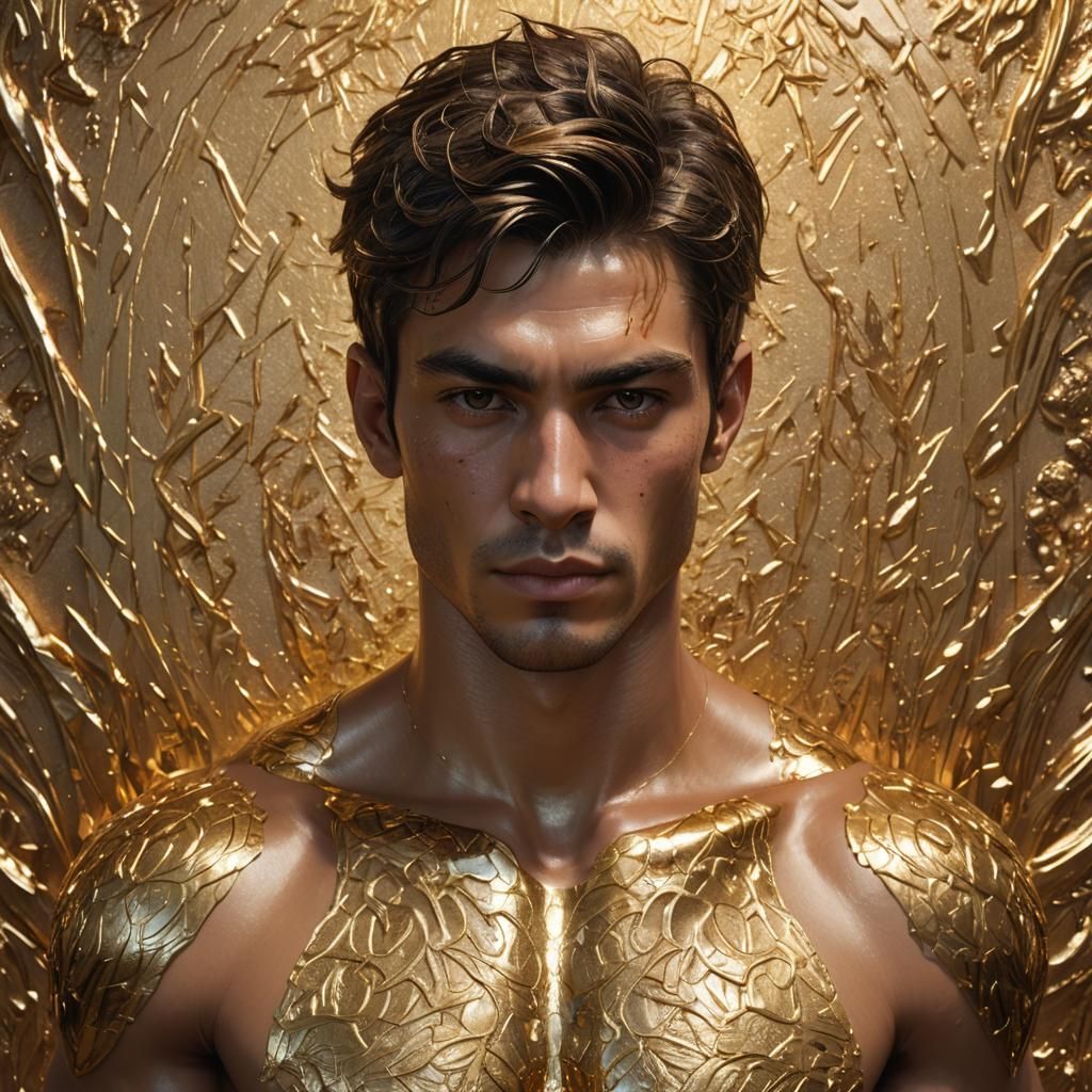 Gold Texture Portrait of a Young Man