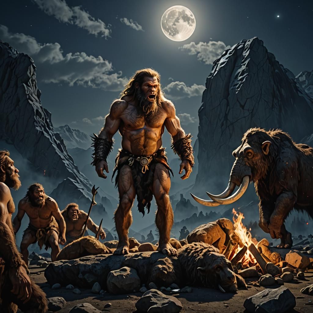 Prehistoric Neanderthal Sacrifice at Solstice in Hyperreal D...