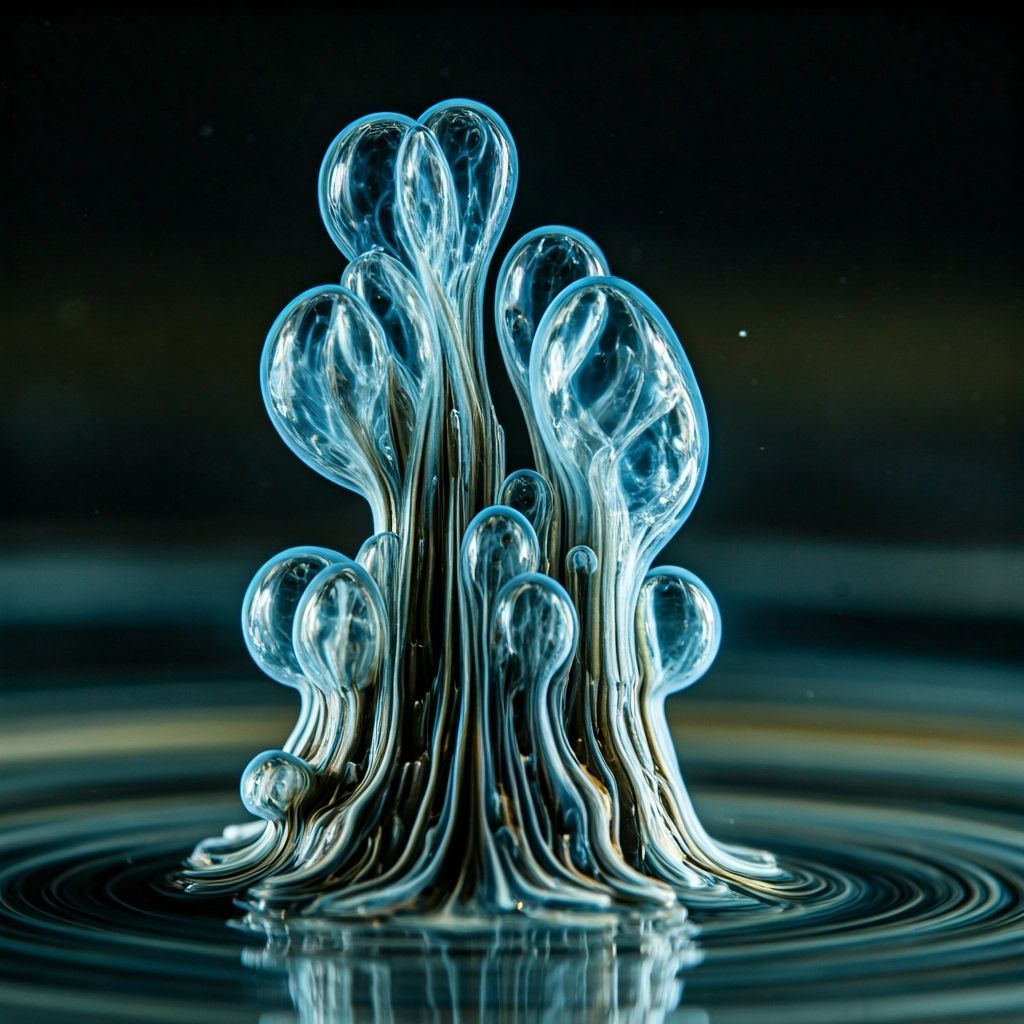 Fantastical Water Forms Illuminated by Bioluminescence