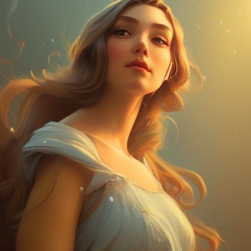 Disney Princess Portrait in Art Nouveau Style