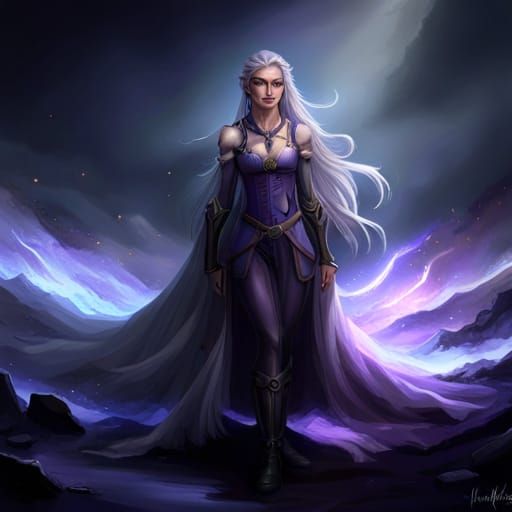 Dark Fantasy Elf Wizard Casting Magic