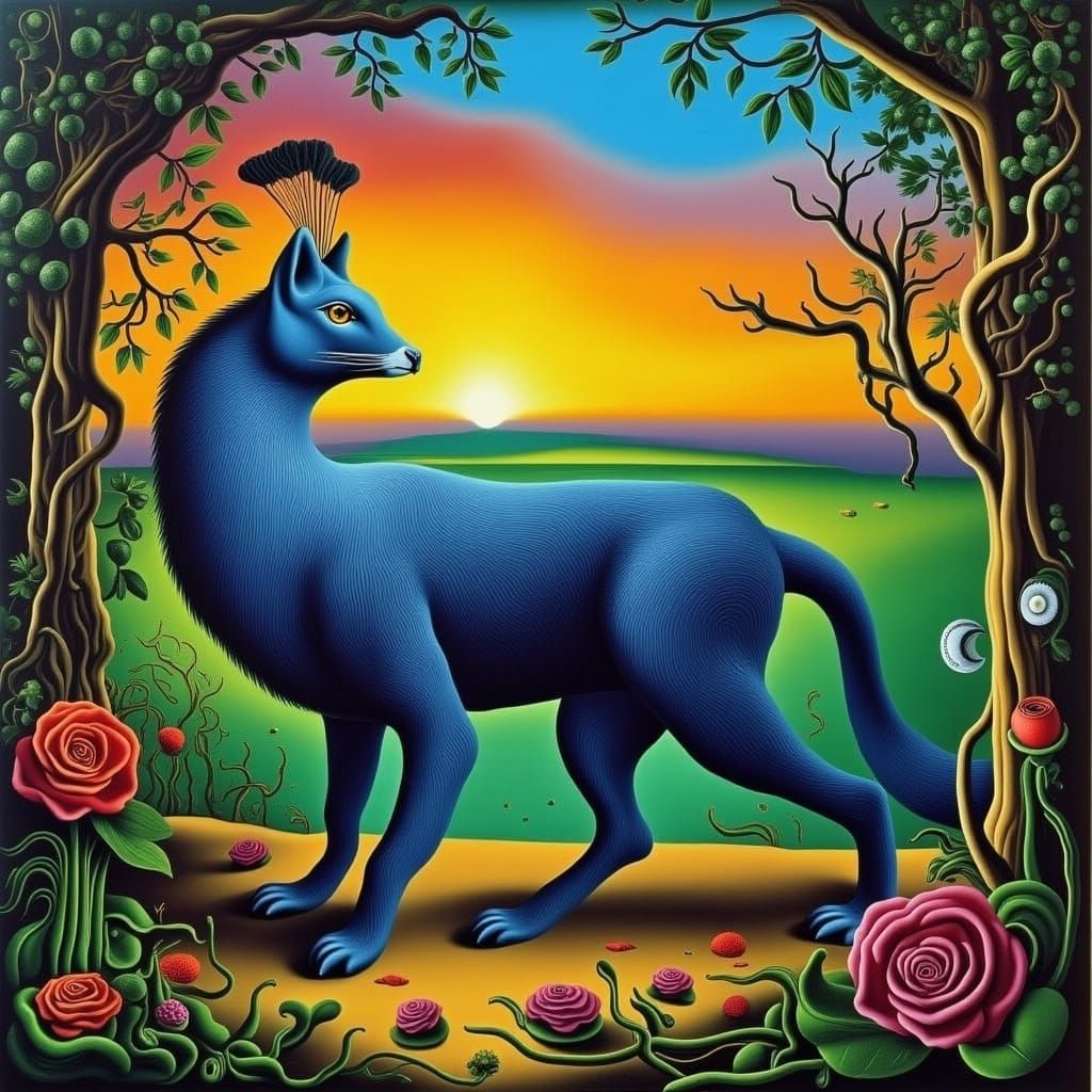 Enchanted Feline, Whispers of an Emerald Realm