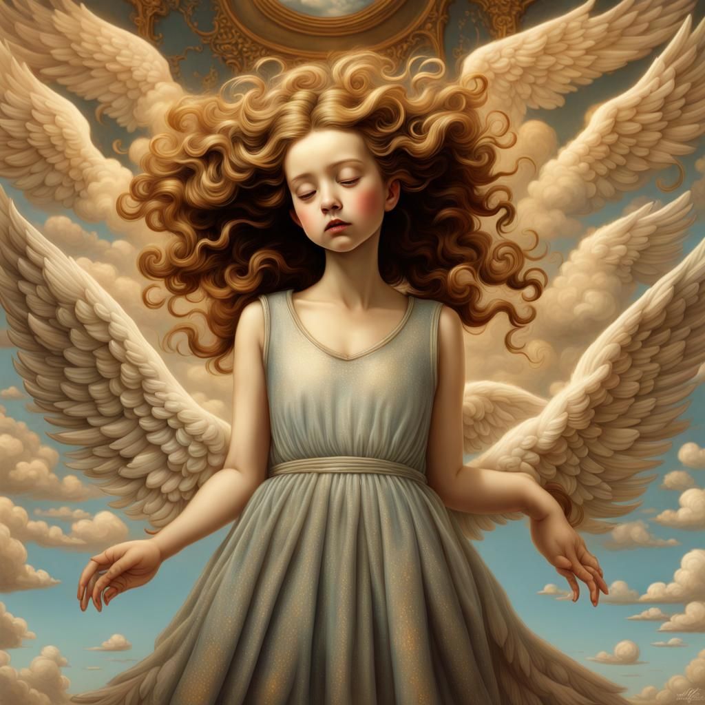 Angelic Dreamscape in Hyperrealist Surrealism