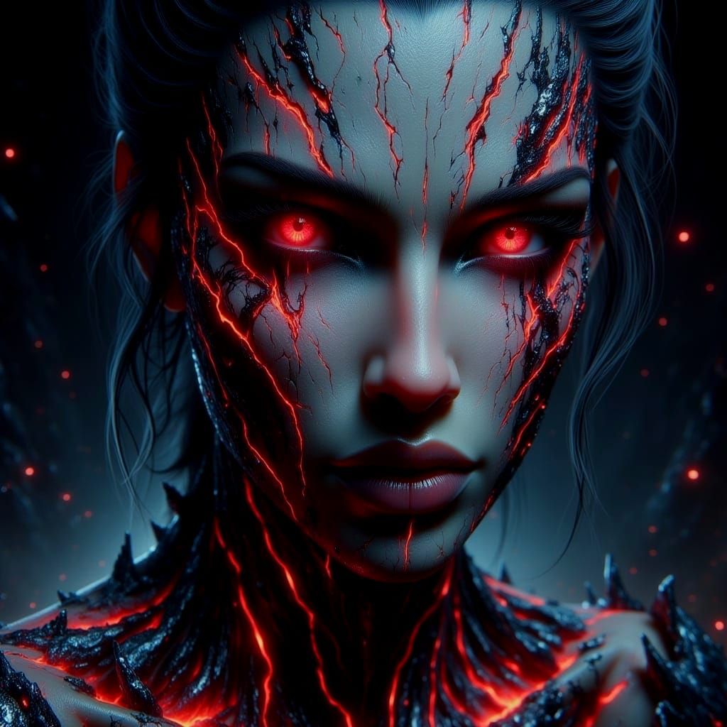 Ominous Dark Angel in Gothic Fantasy Art Style