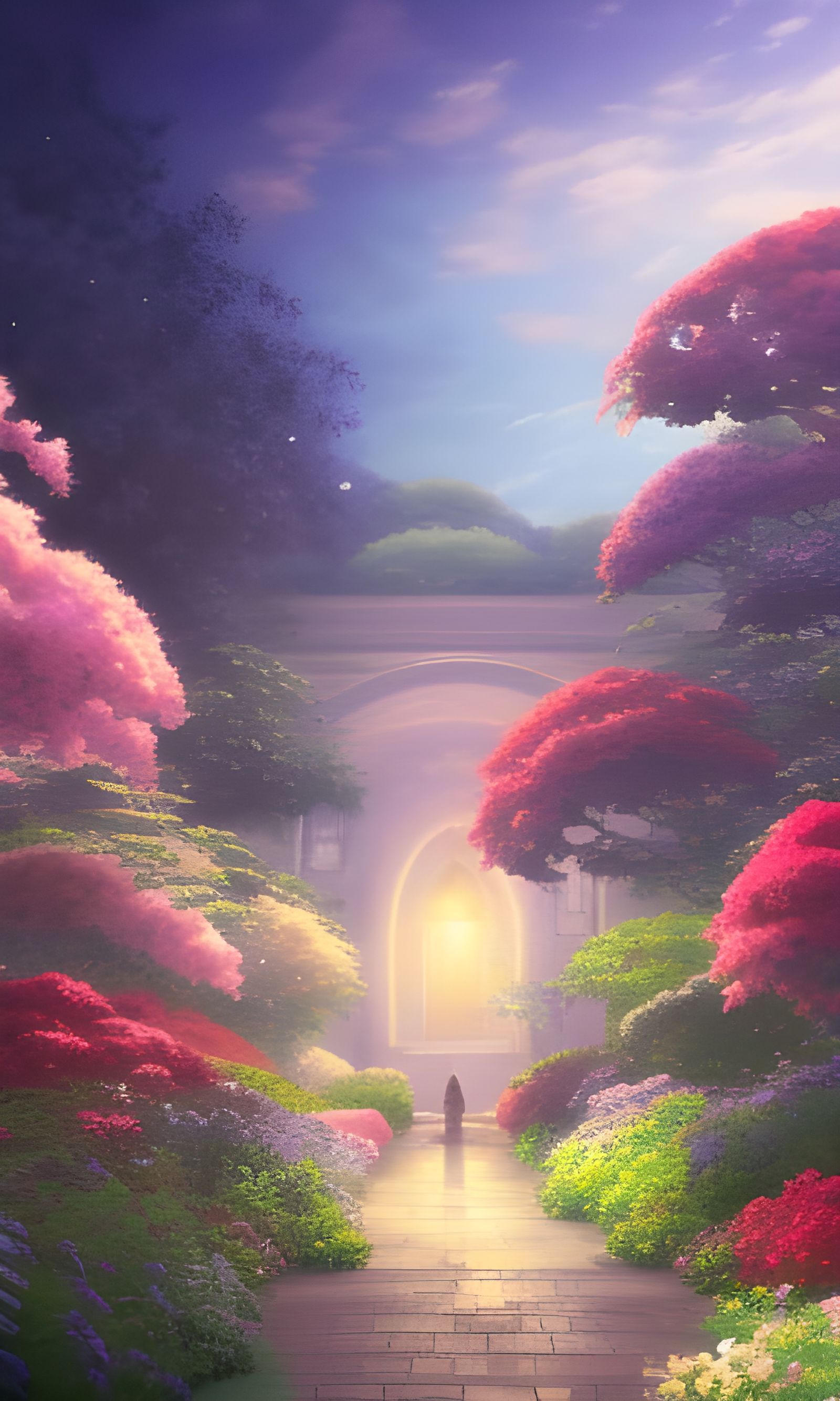 Butterfly Garden in Anime Style by Makoto Shinkai