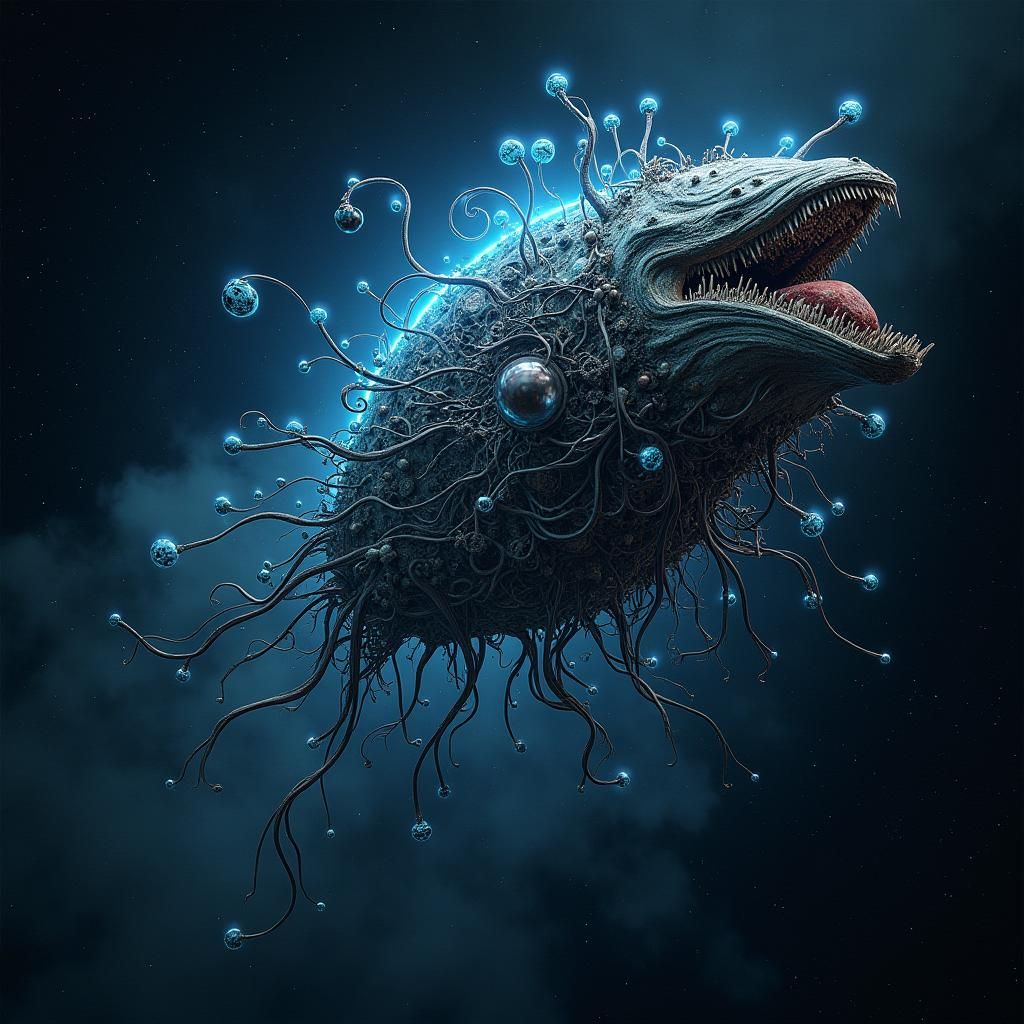 Mysterious Alien Artifact with Glowing Circuits