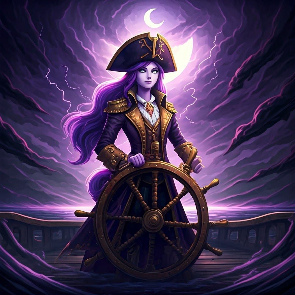 Ethereal Time Mage Pirate Stands Heroically Amidst Dark Stor...