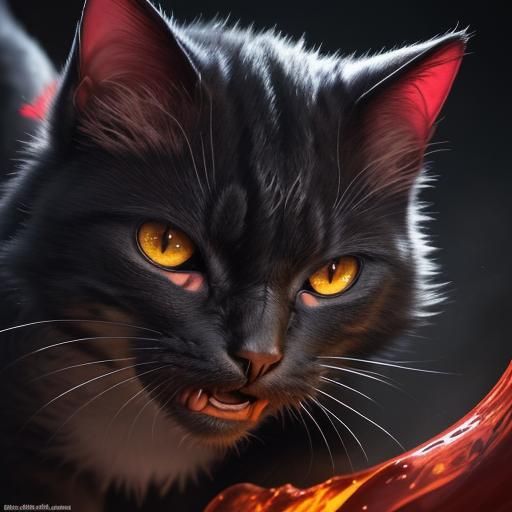 Hyperrealistic Devil Cat Concept Art