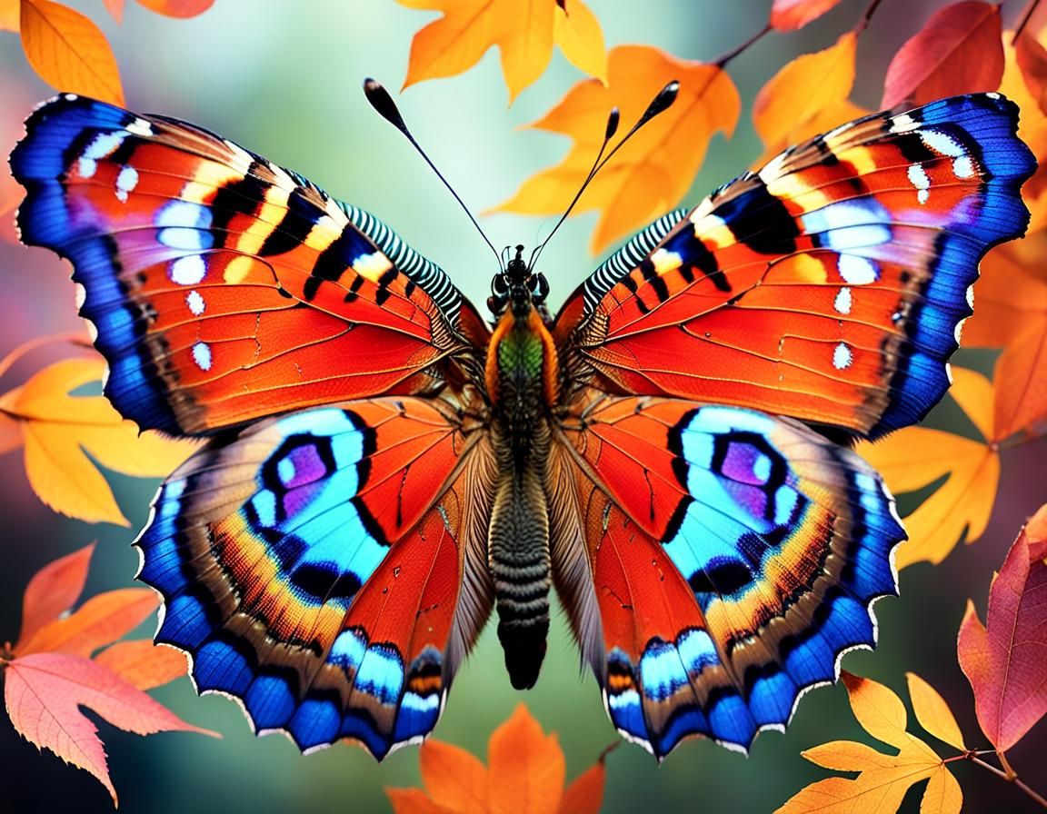 Macro Photograph of a Peacock Butterfly