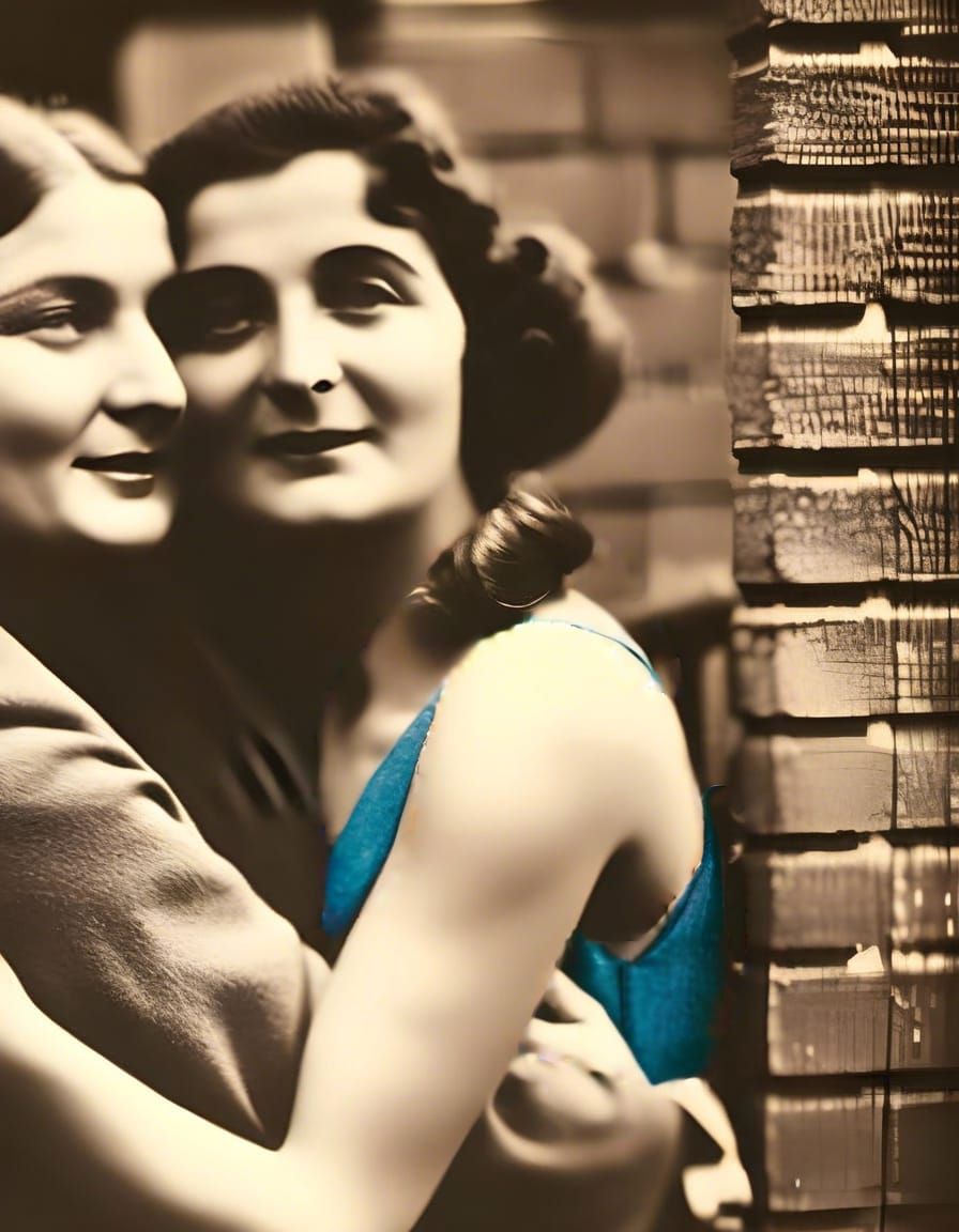 Amsterdam Townhouse Embrace in Sepia Color Splash