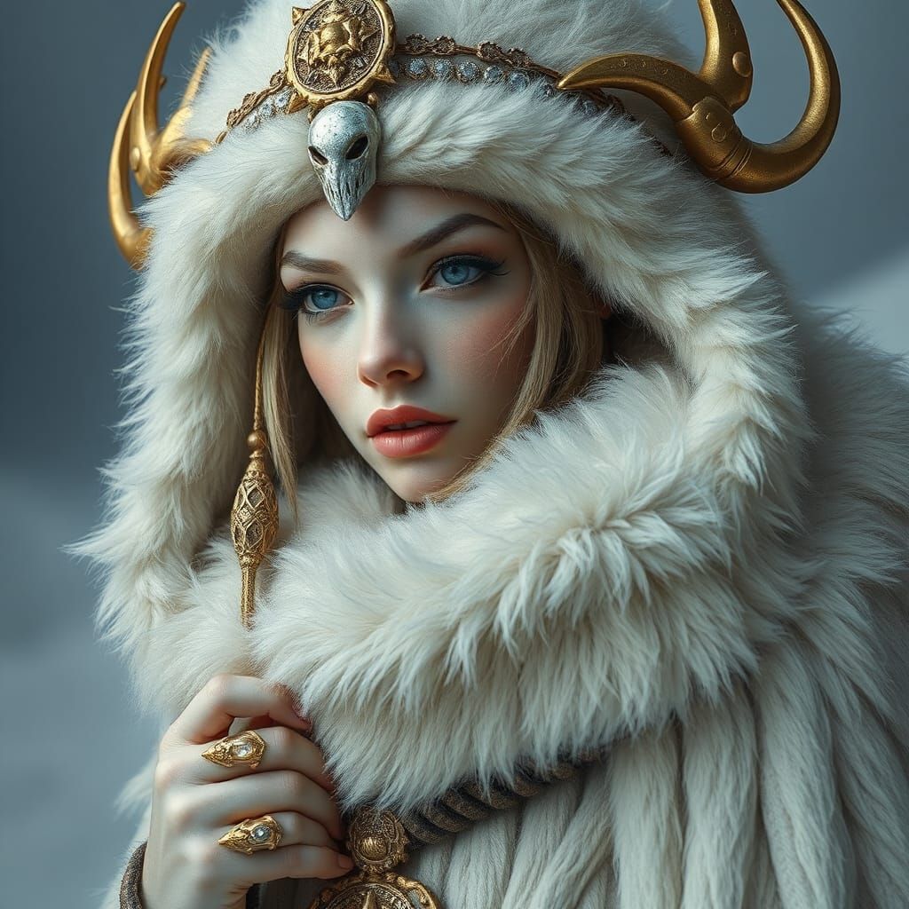 Exotic Supermodel Commander in Frozen Wasteland