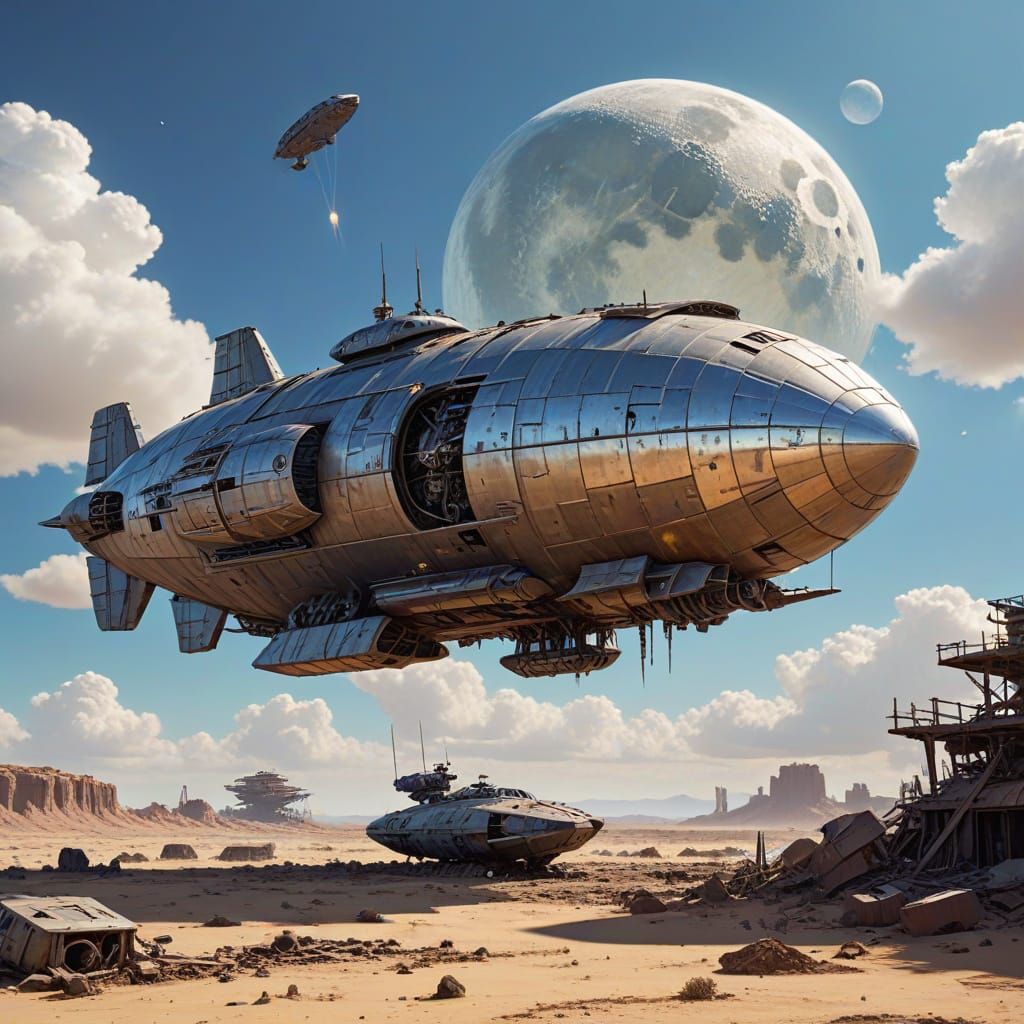 Anime Mecha Robot in Post-Nuclear Desert