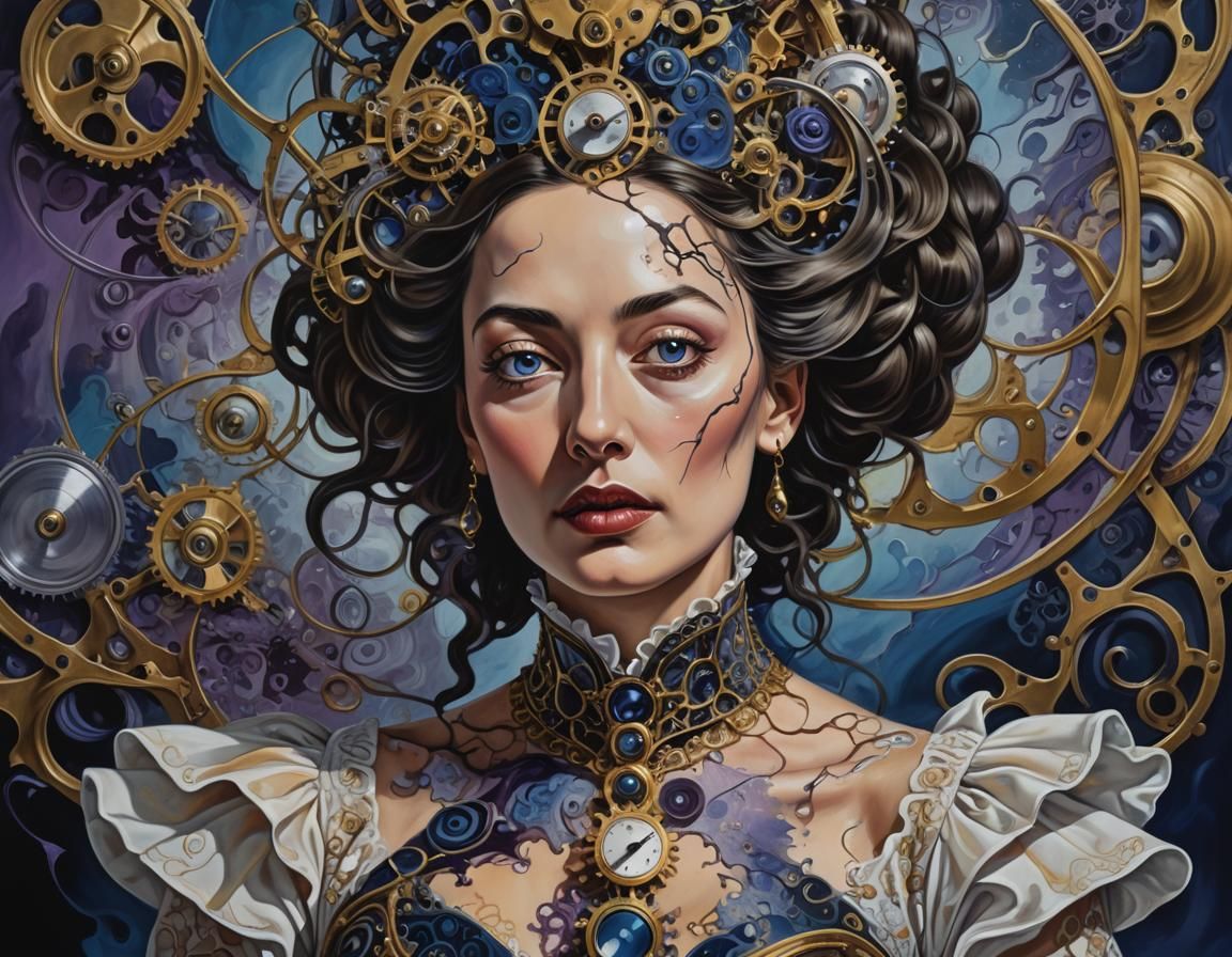 Surreal Portrait of Woman in Dreamscape, Dali-Inspired