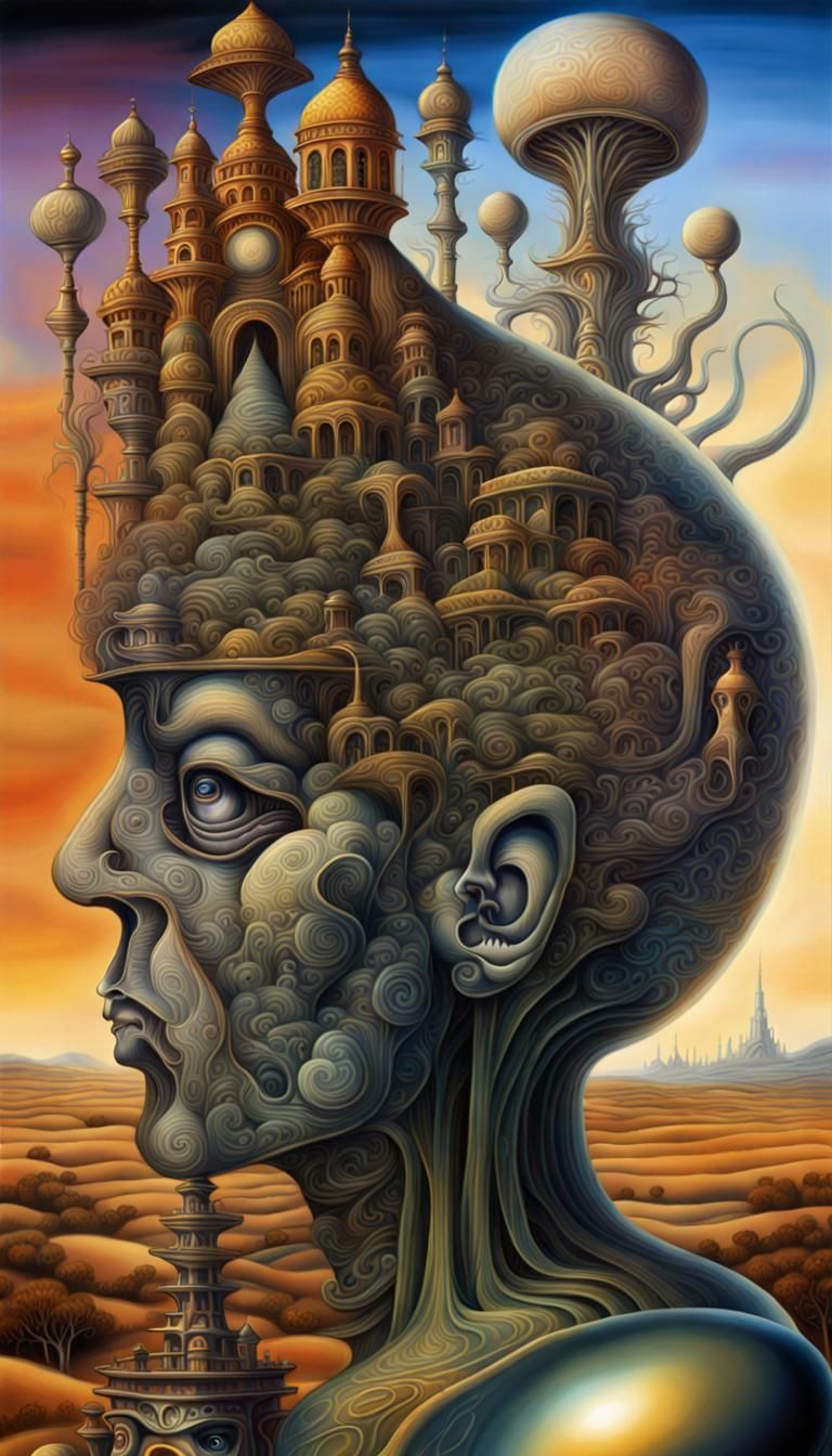 Surreal Dreamlike Landscape in Style of Surrealist Masters