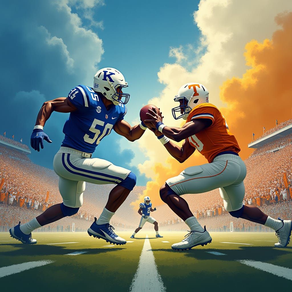 College Football Rivalry Illustration