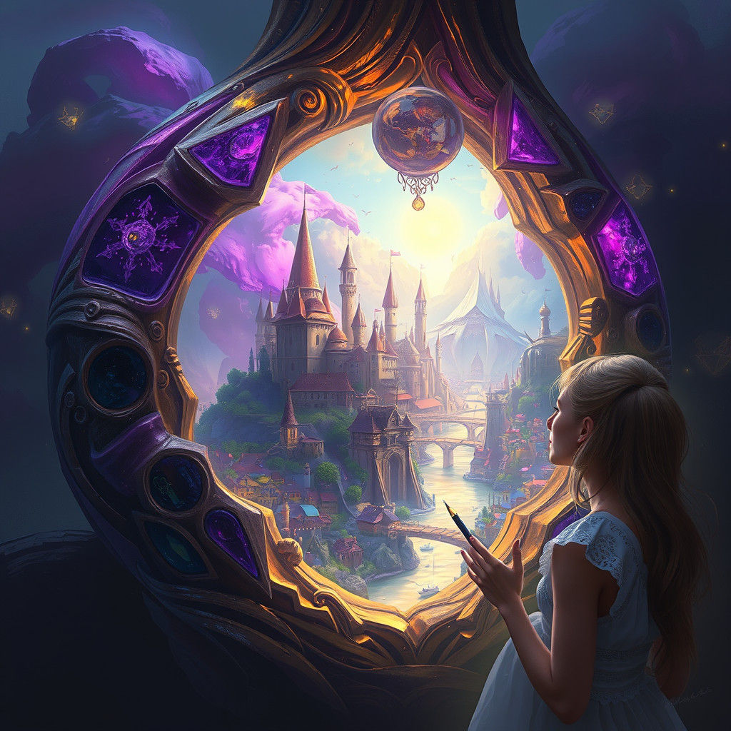 Magical World Inside a Paintbrush: Dark Fantasy Art