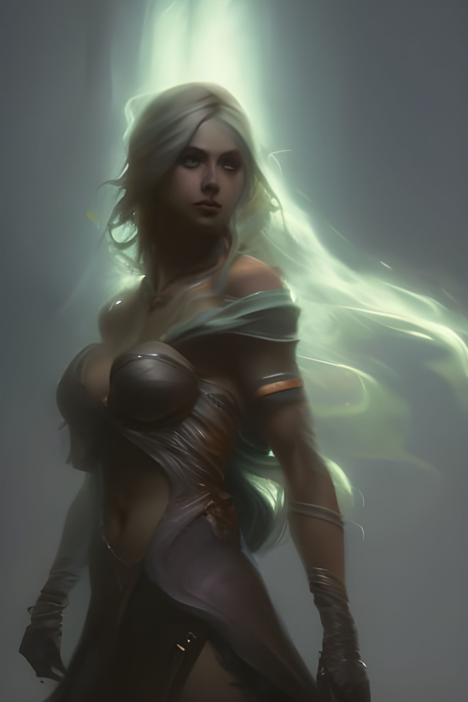 Brass Dragon Human Female Portrait, Detailed Digital Art