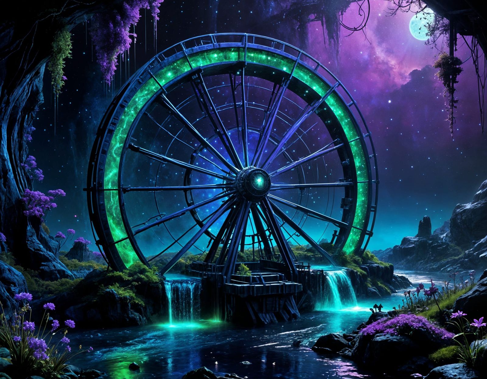 Cosmic Waterwheel Soars in Anti-Gravity Splendor