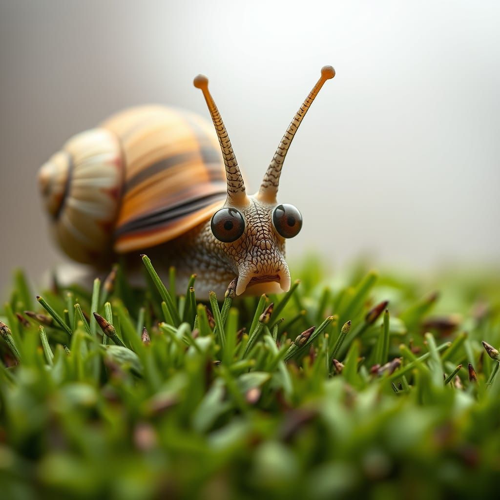 Surreal Snail Eyes Wonder Over Hedge