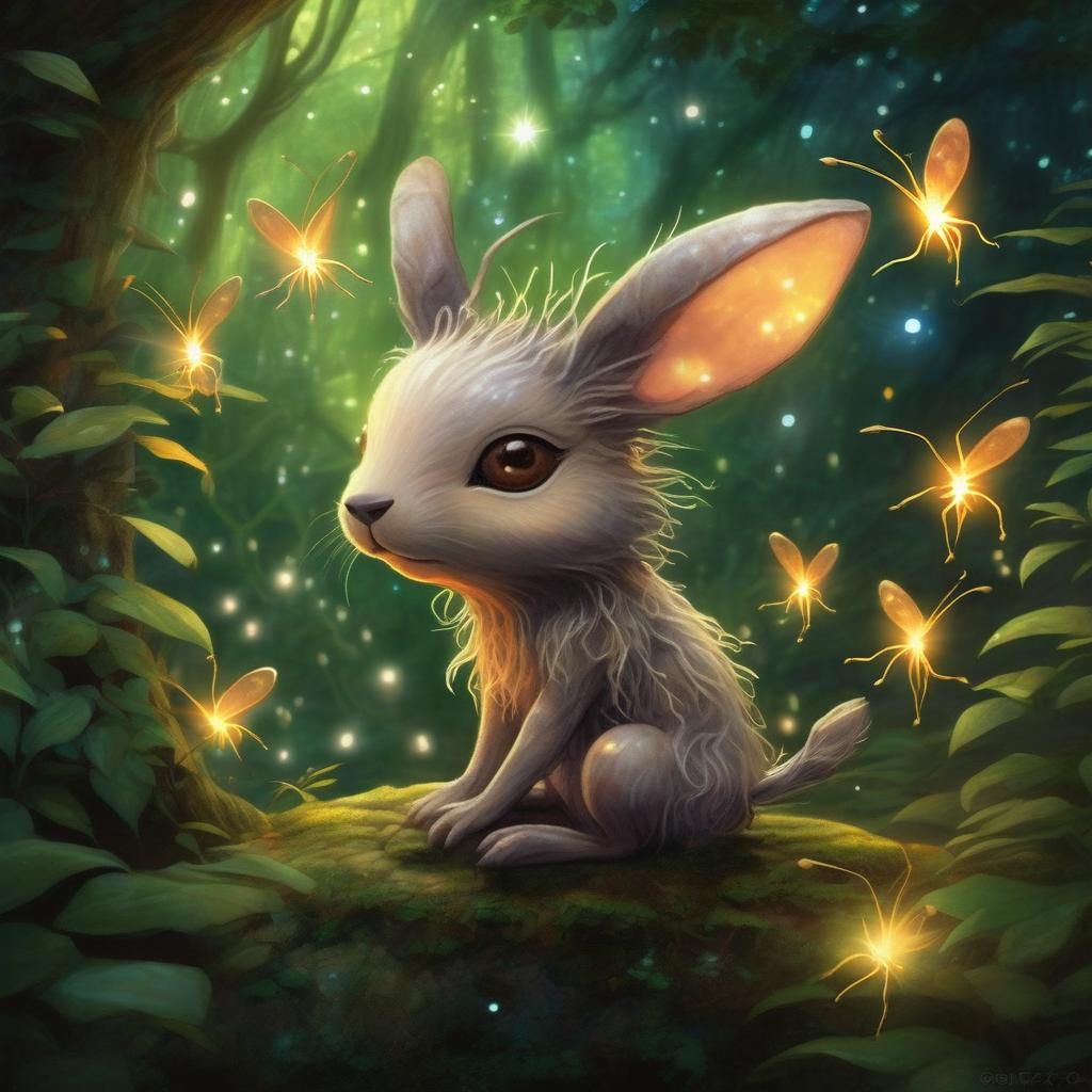 Chibi Pooka in Dreamlike Celtic Forest