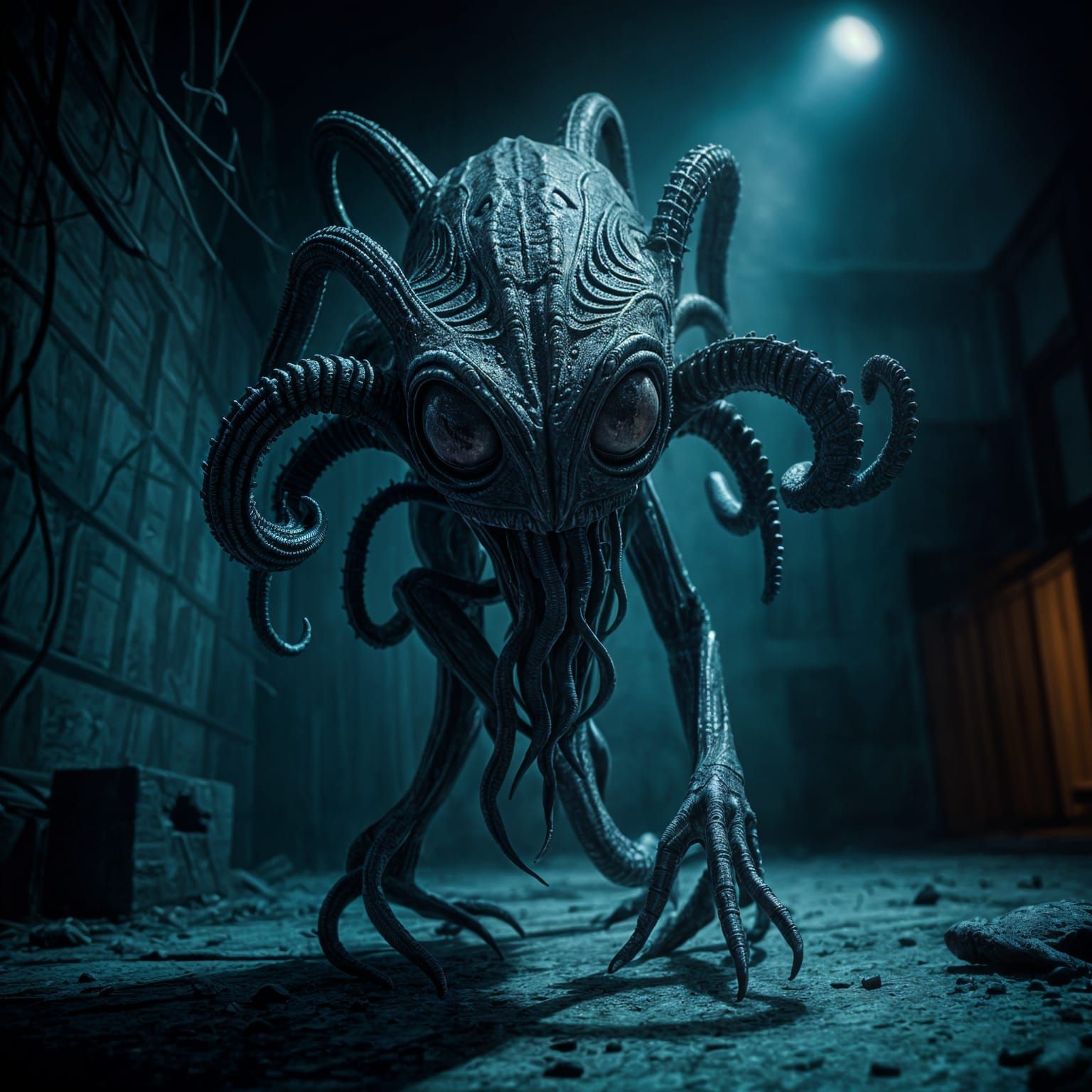 Eldritch Alien Form in Hyperrealistic Detail