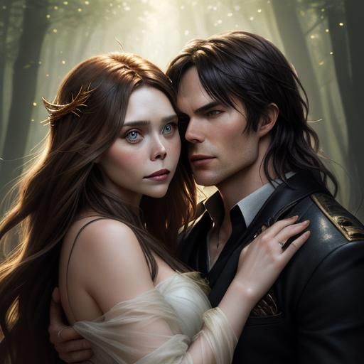 Mystical Forest Embrace: Digital Art Portrait