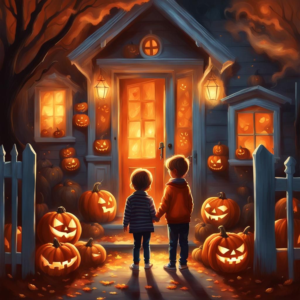 Halloween Candy Offerings in Magical Realism Style