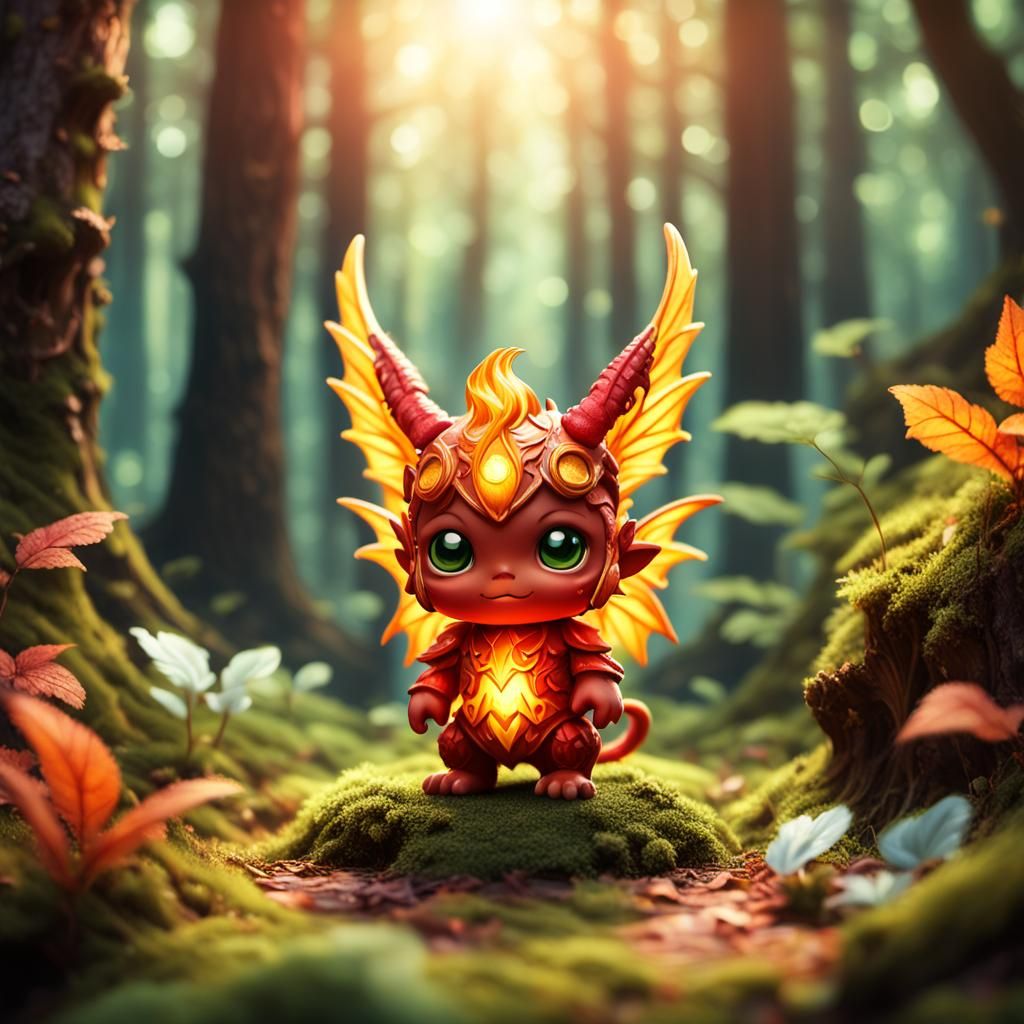 Tiny cute fire creature