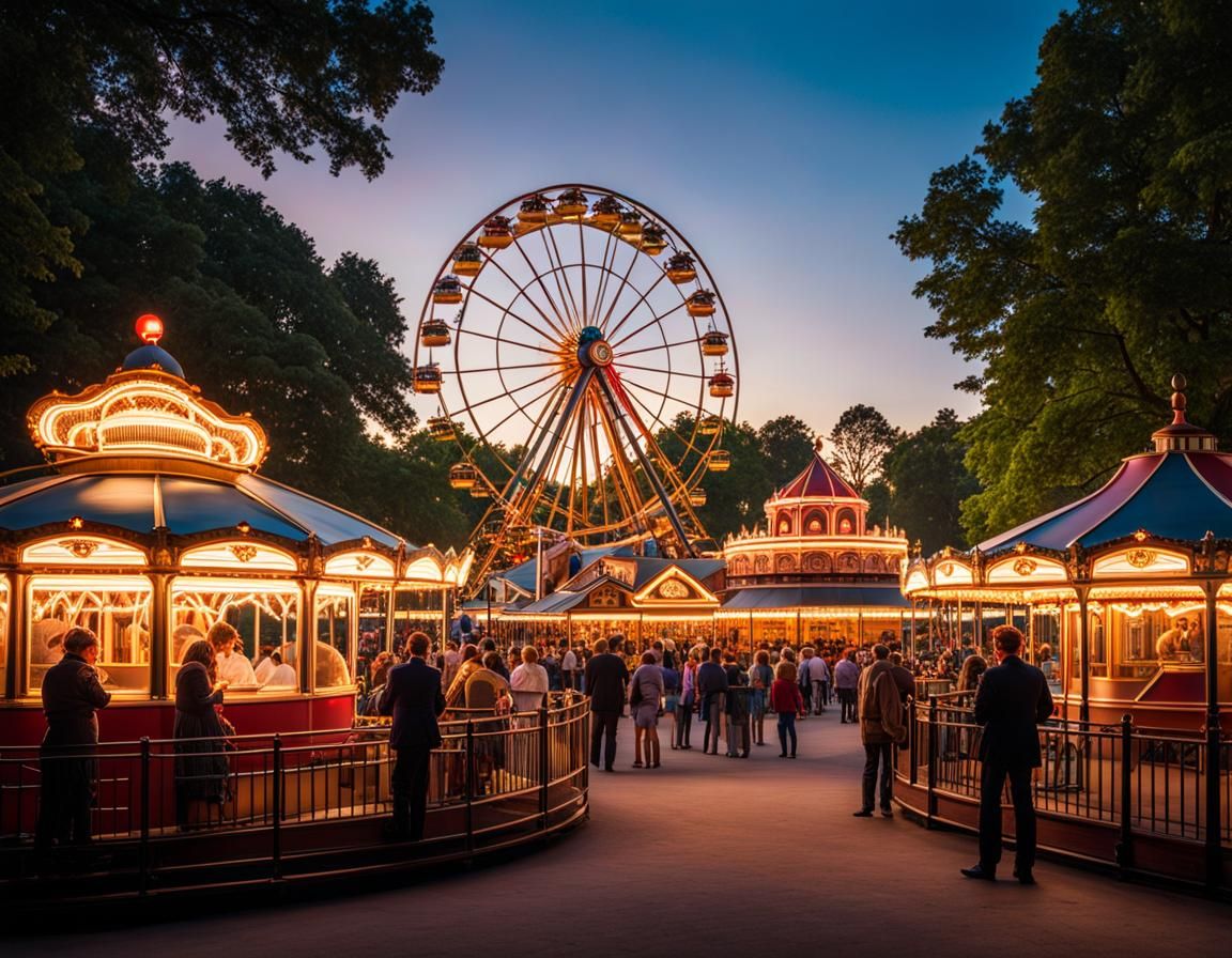 Nostalgic Victorian Theme Park at Magic Hour