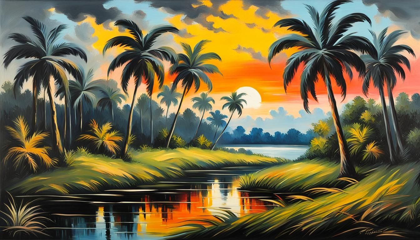 Florida Landscape in Highwaymen Style