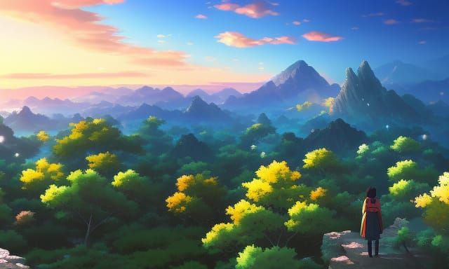 Dreamlike Manga Landscape in Studio Ghibli Style