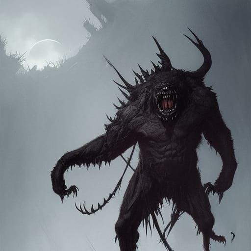 A beast with long claws and massive teeth