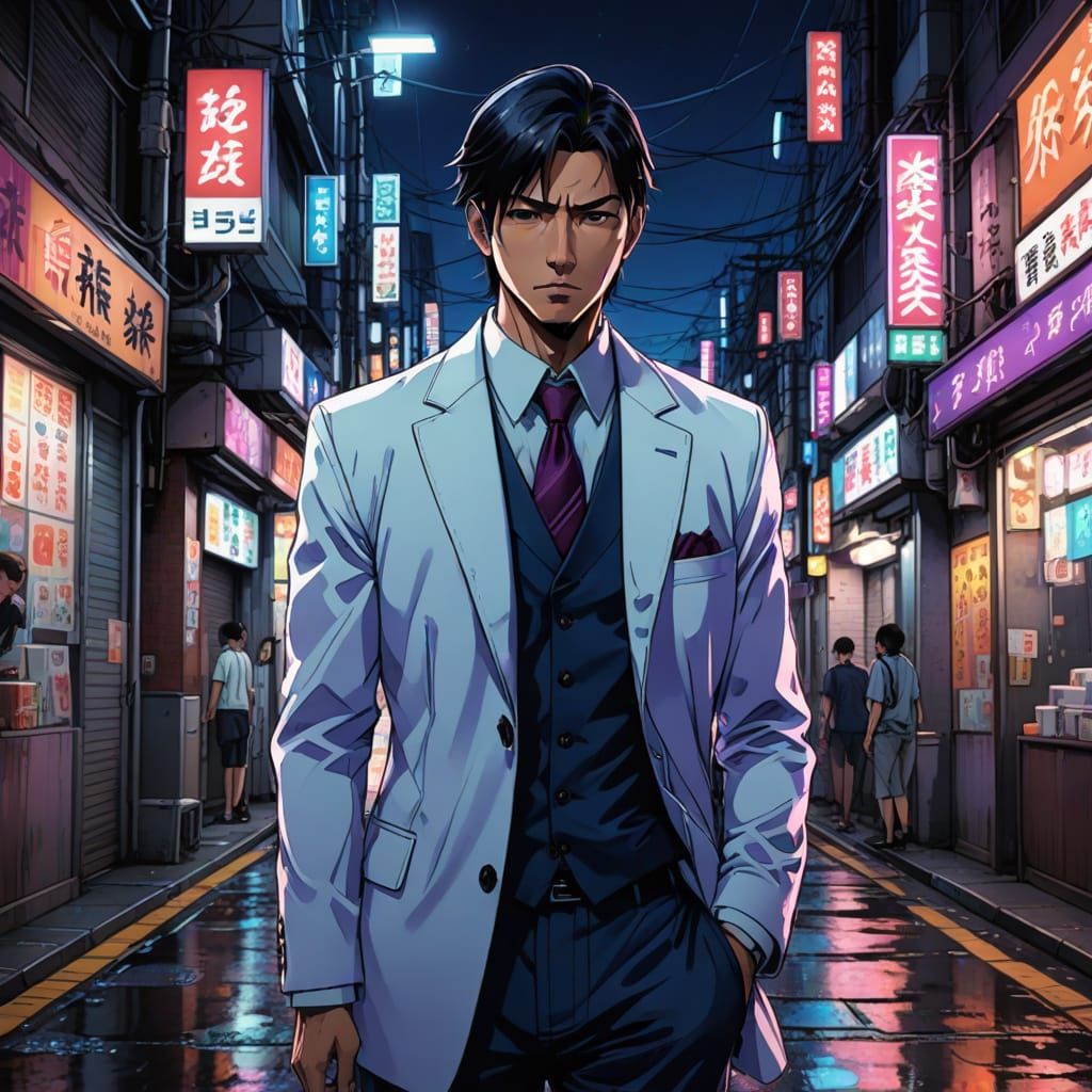 Kiryu Stands Tall in Tokyo Alleyway