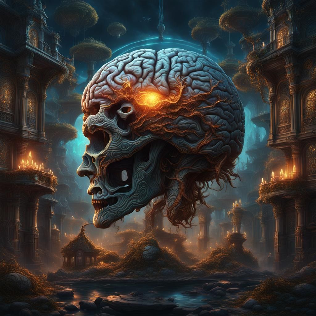 Soul Intertwined with Brain: Detailed Matte Painting