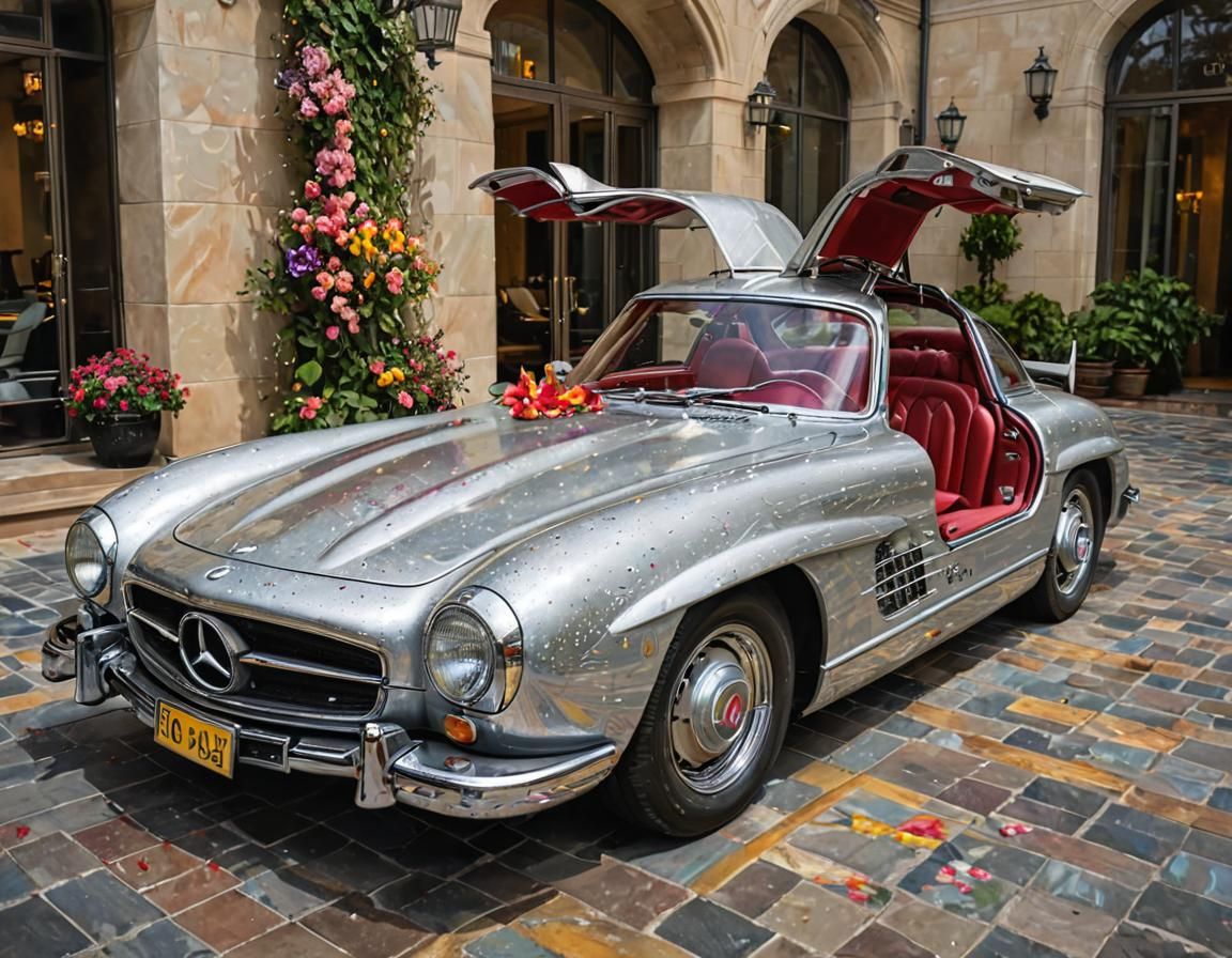 Mercedes-Benz 300 SL: Surreal Acrylic Painting