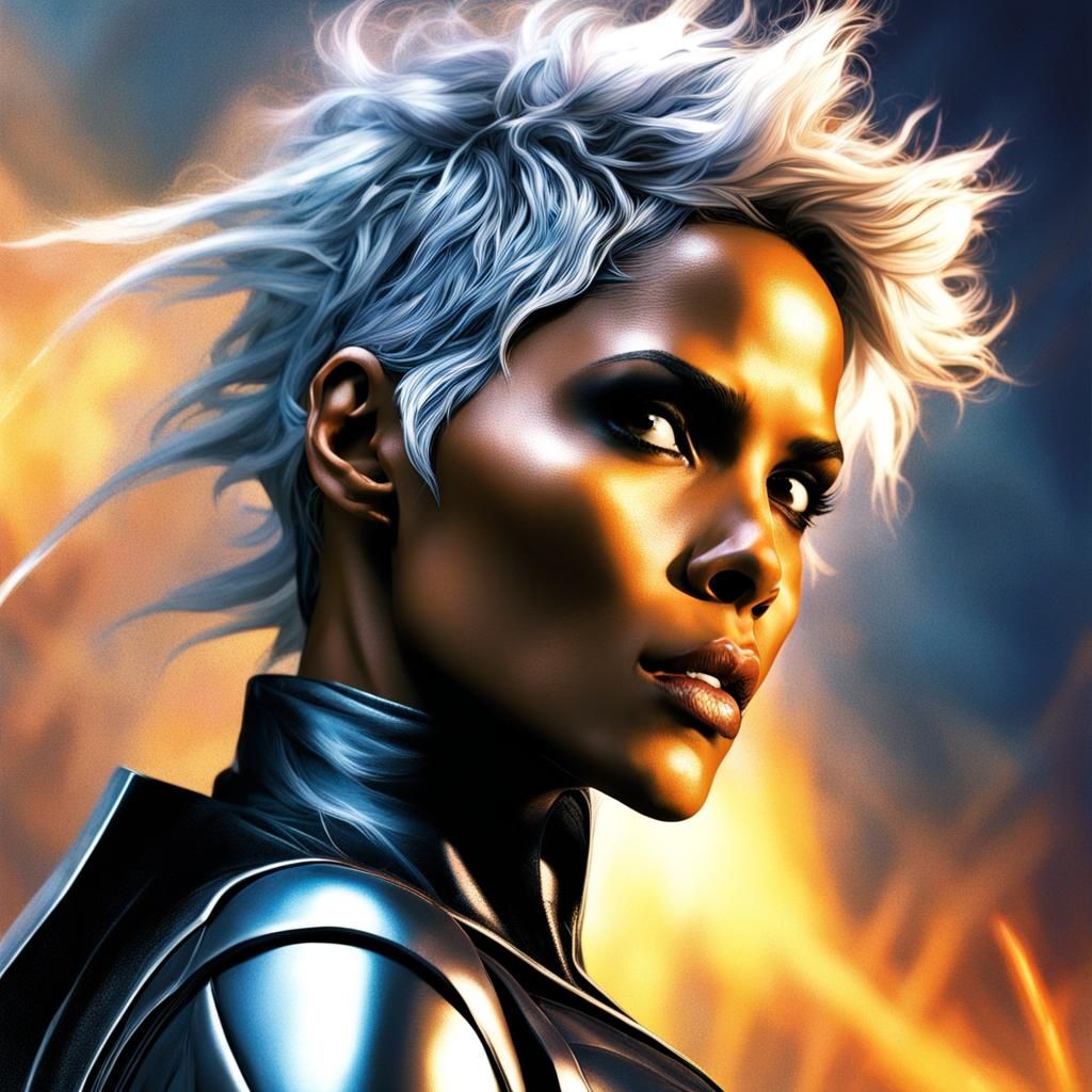 Halle Berry as Storm Hyperrealistic Digital Art