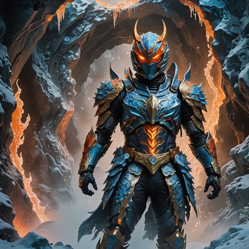 Draconic Kamen Rider in Icy Cave