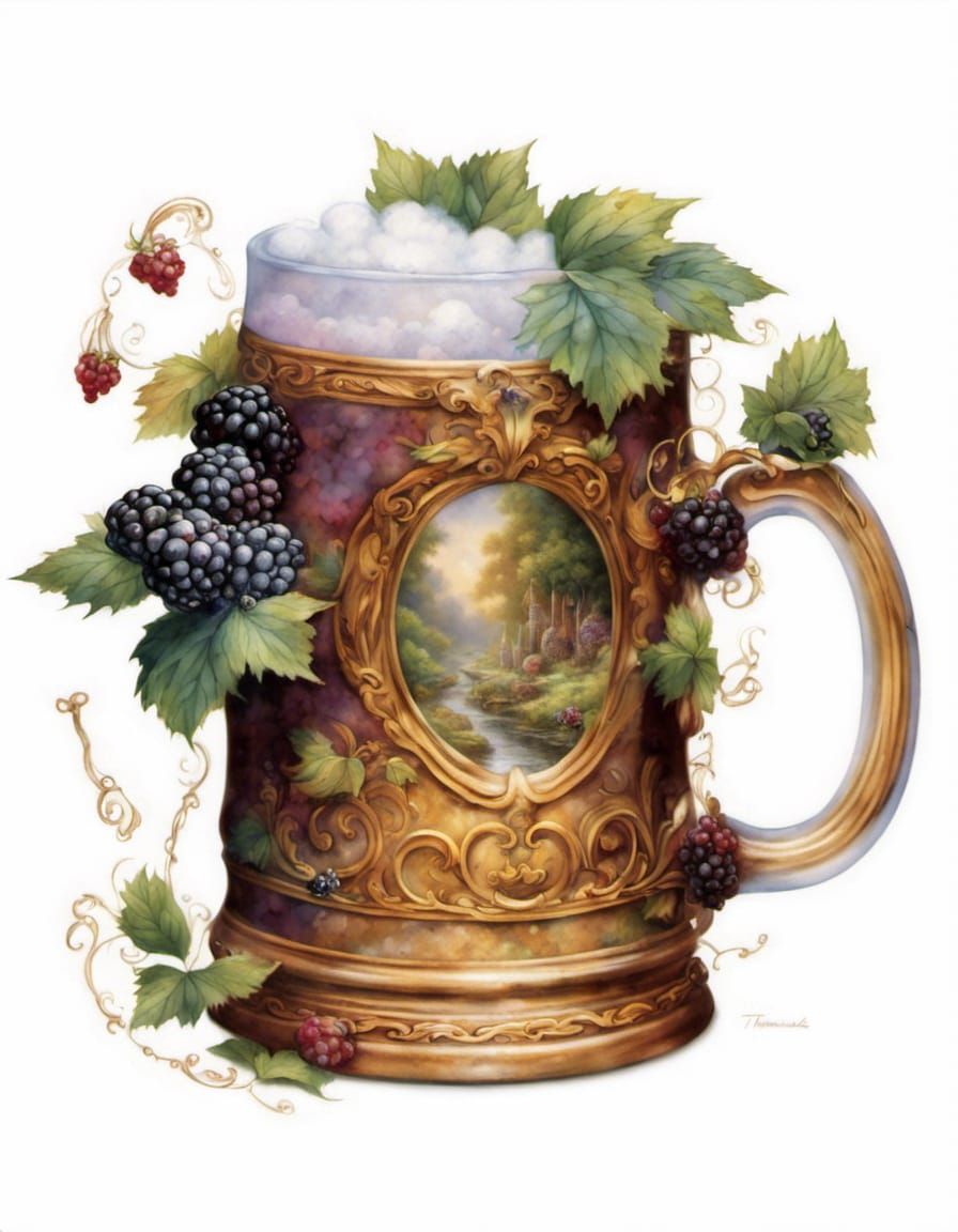Blackberry Tankard in Ethereal Luminism Style