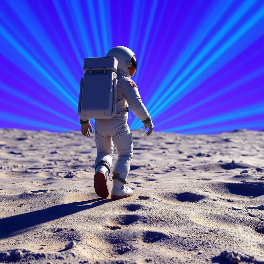 Astronaut Moonwalk in Pixar-Inspired 3D Rendering