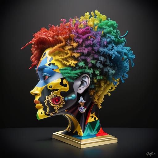 Abstract Fractal Art in Cubist Surrealist Style