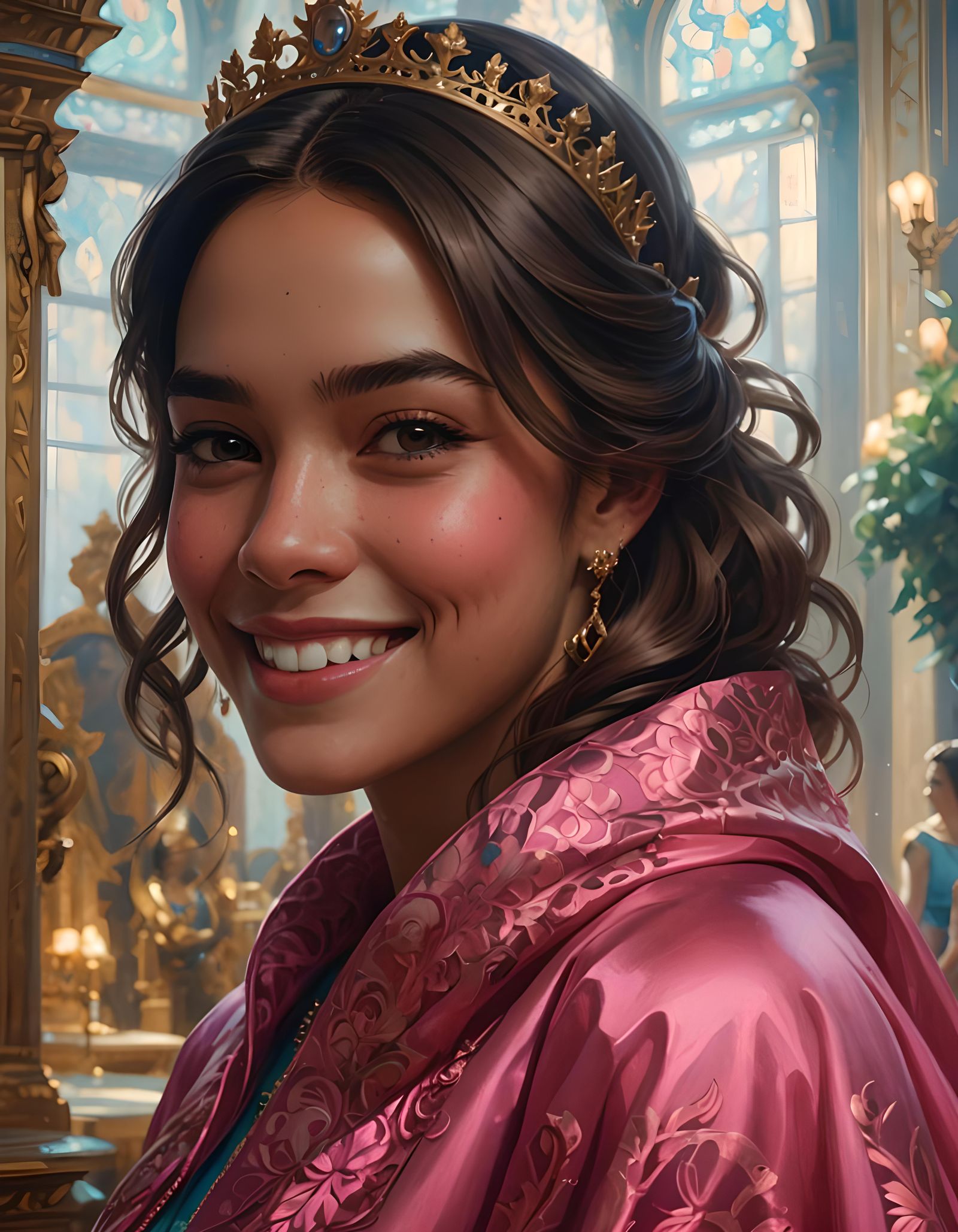 Elegant Queen Portrait in Digital Art Style