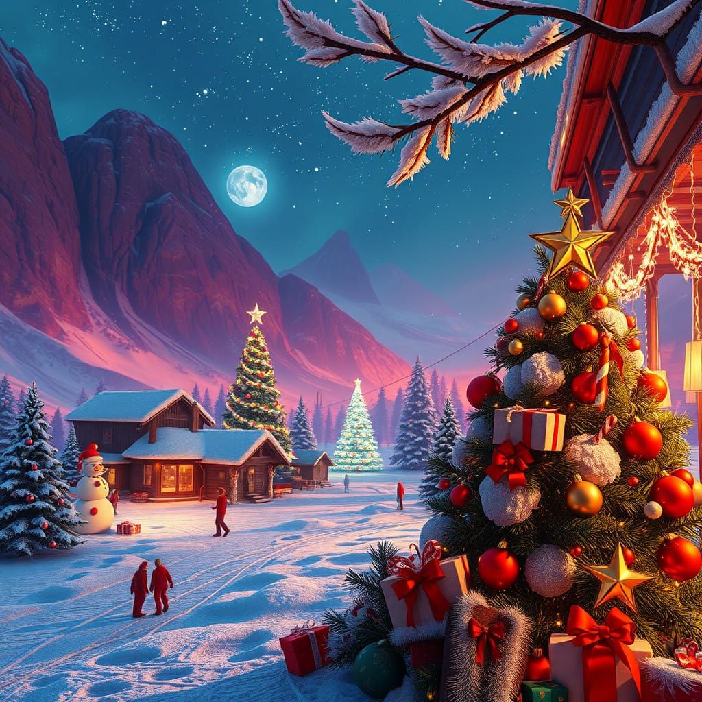 Bob Esponja in a Whimsical Christmas Wonderland