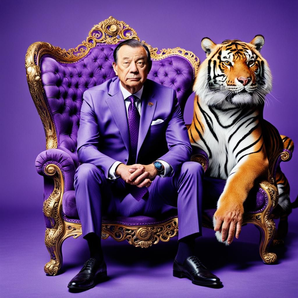 Man in Suit with Tiger