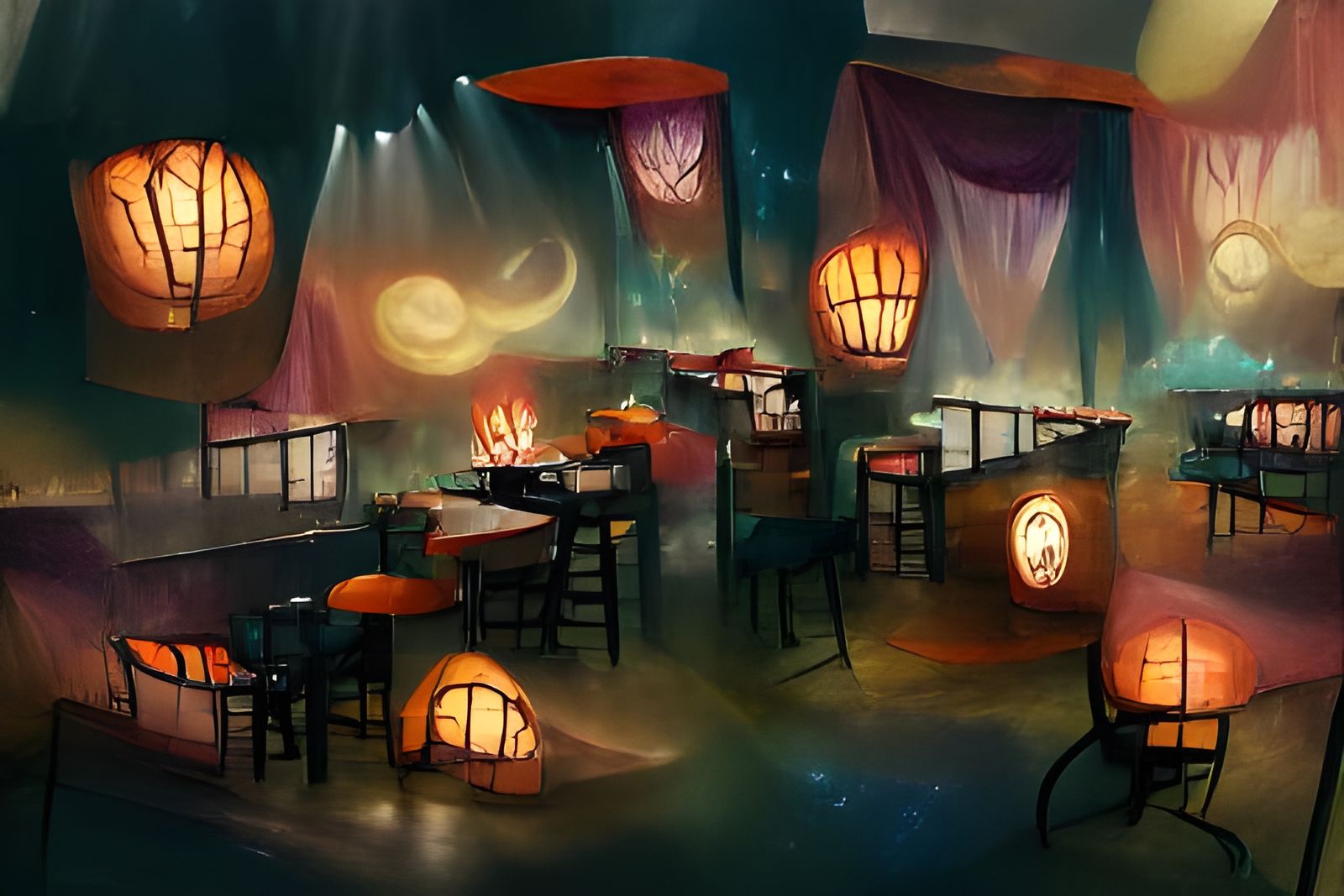 The Night Café: Lantern-Lit Fantasy Concept Art