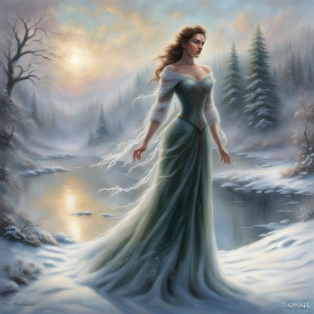 Regal Snow Queen of the Frozen Lake