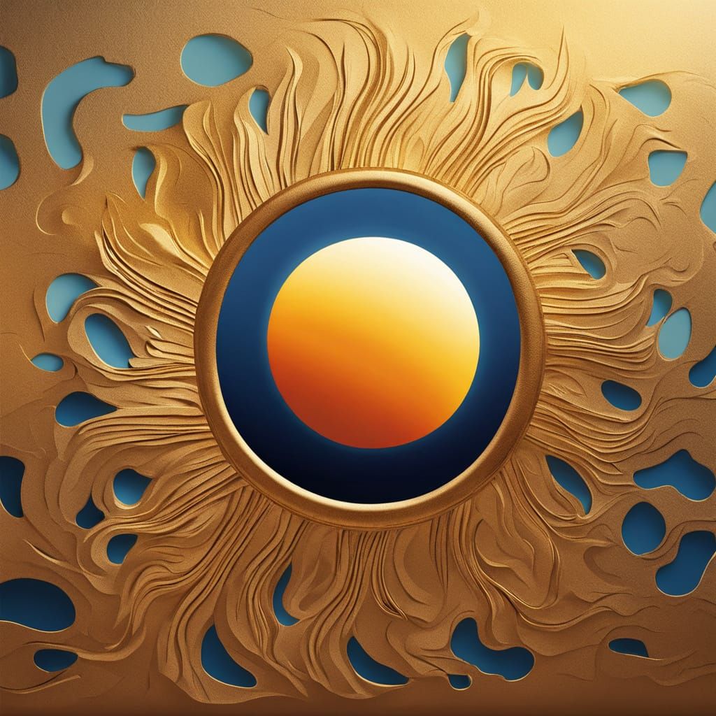 Dreamlike Close-up of a Tired Sun in a Surrealist Sky