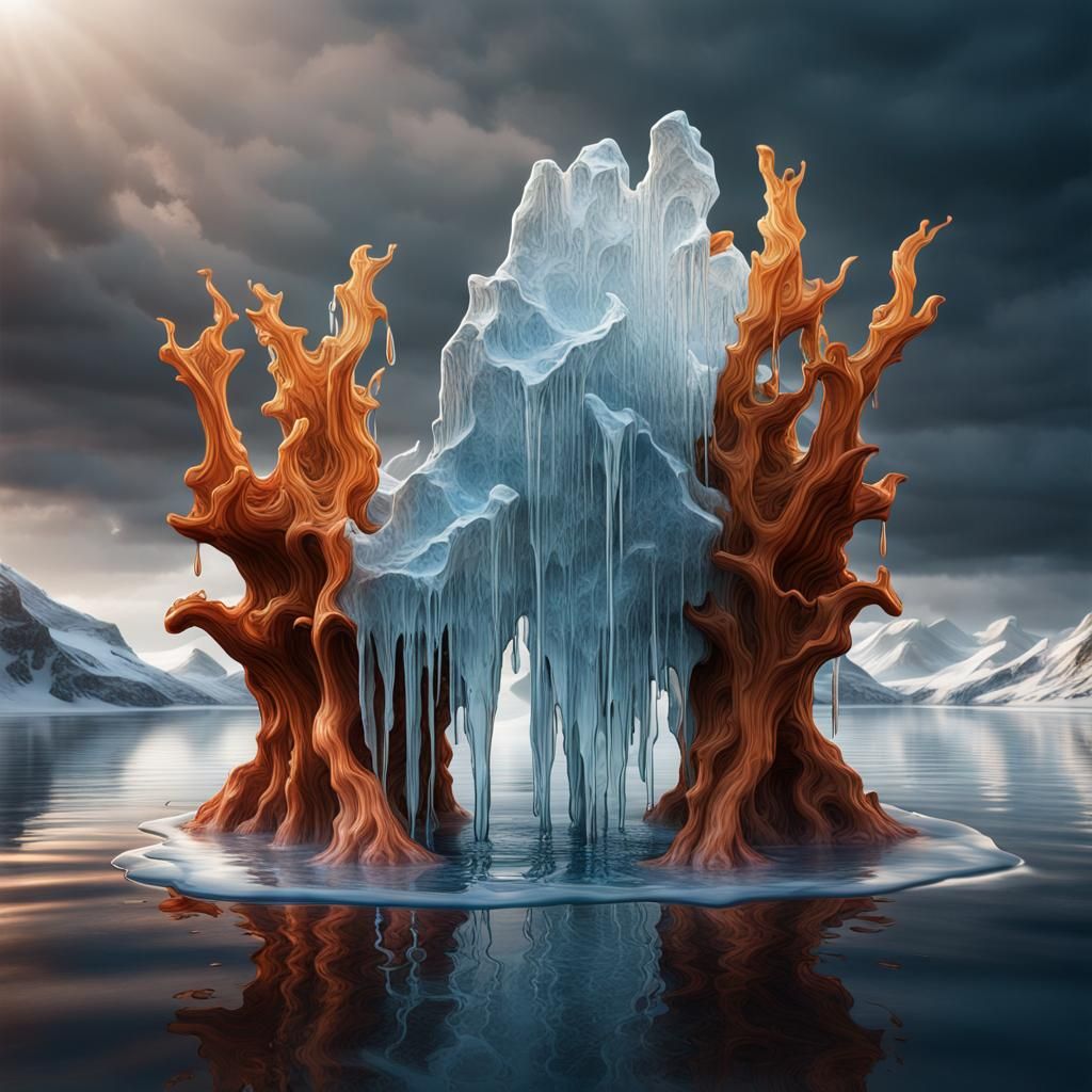 Melting Ice Sculpture: Climate Change Impact