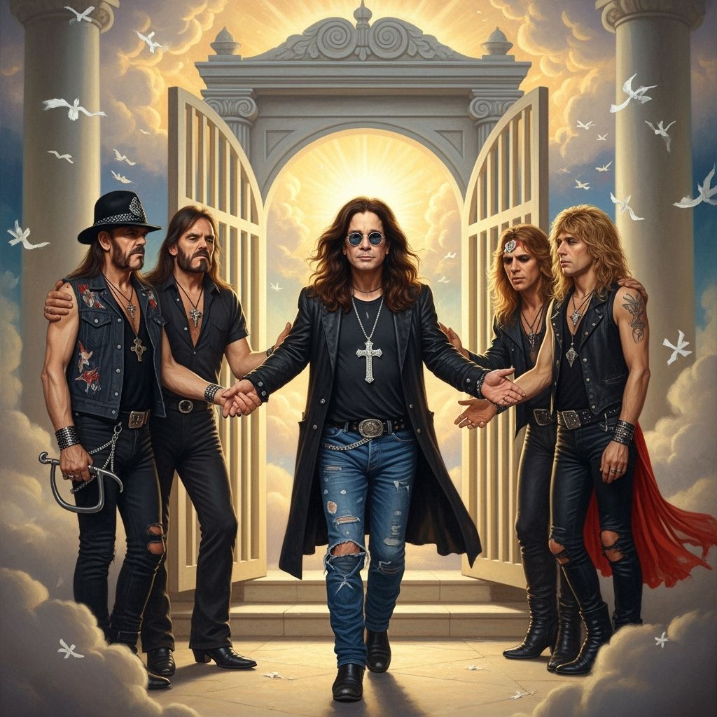 Ozzy Osbourne's Heavenly Reunion: An Oil Painting